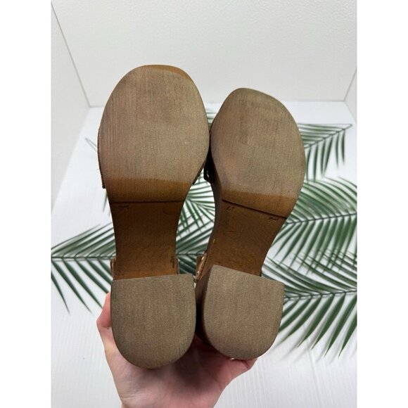 Steve Madden Women's Brown Buena—Bueno Wooden Strappy Block Heel Sandals Size 10 - Picture 10 of 12
